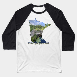 Minnesota State Outline (Interstate State Park) Baseball T-Shirt